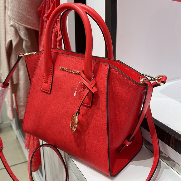 Michael Kors Avril Small Signature PVC Top Zip Satchel Crossbody Bag - Picture 2 of 16